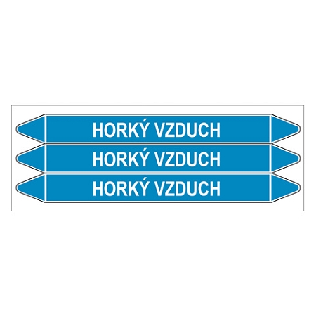 Značení potrubí, horký vzduch,3 ks, 355 × 37 mm